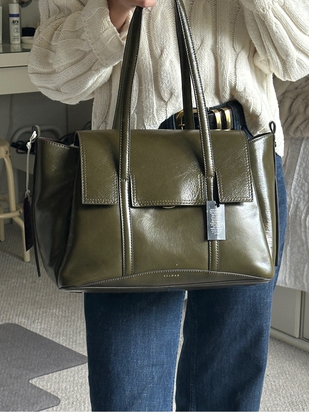 Radley London The Chancery - High Shine Medium Flapover Shoulder Bag Pine Needle